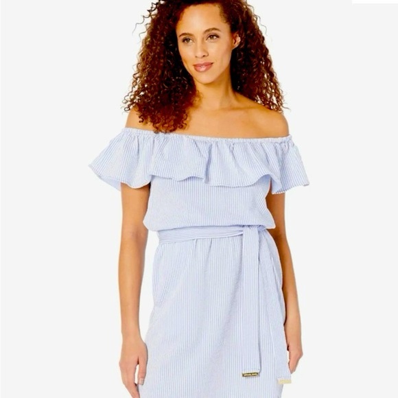 MICHAEL Michael Kors - Ruffle Neck Mini Off Shoulder Dress Size XL - Picture 1 of 9